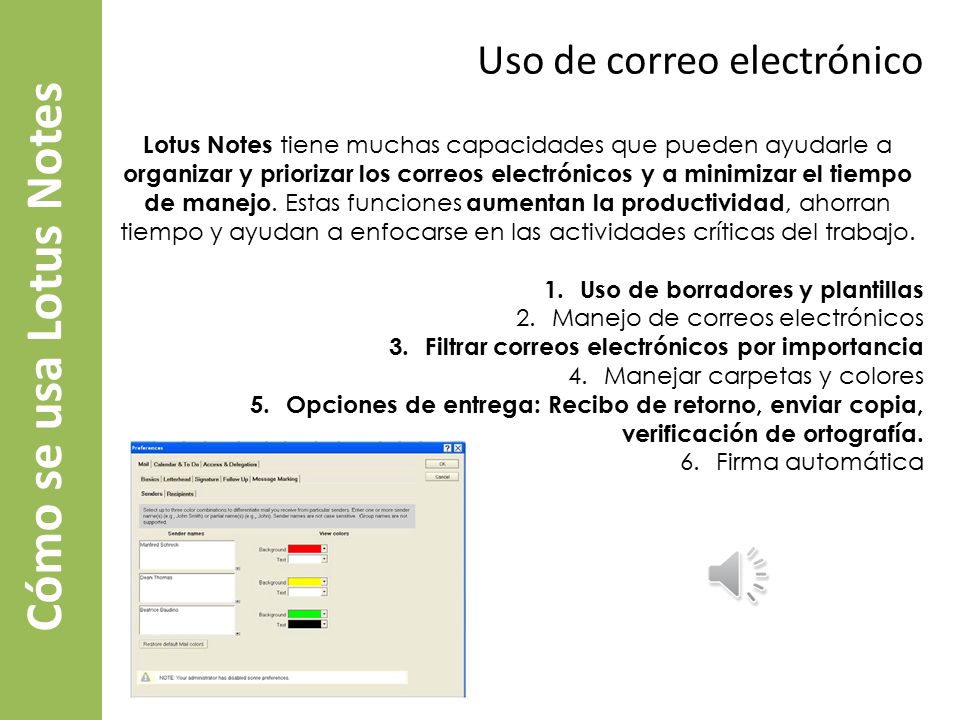 Cómo se usa Lotus Notes Uso de correo electrónico