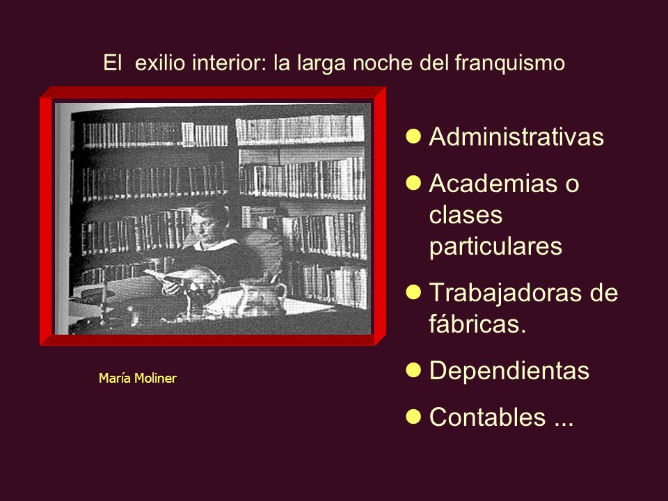 El exilio interior: la larga noche del franquismo