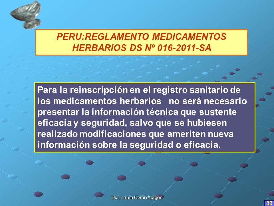 PERU:REGLAMENTO MEDICAMENTOS HERBARIOS DS Nº SA