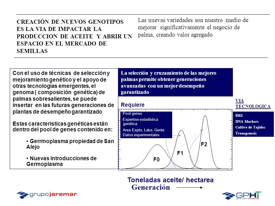 Generación Toneladas aceite/ hectarea