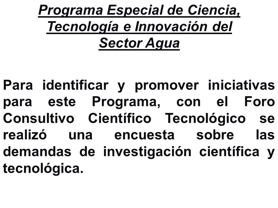 Programa Especial de Ciencia, Tecnología e Innovación del Sector Agua