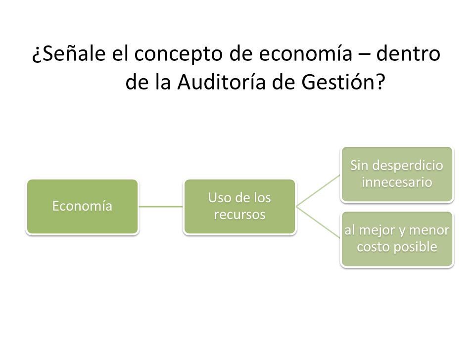 ¿Señale el concepto de economía – dentro de la Auditoría de Gestión