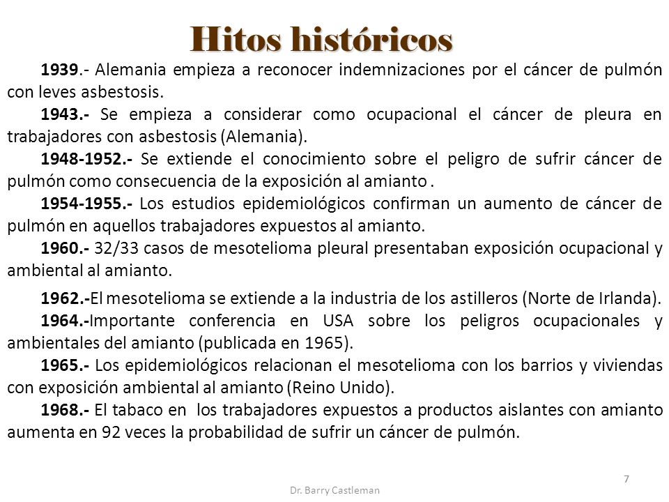 Alemania empieza a reconocer indemnizaciones por el cáncer de pulmón con leves asbestosis.