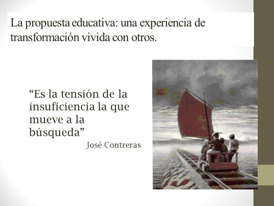 La propuesta educativa: una experiencia de transformación vivida con otros.