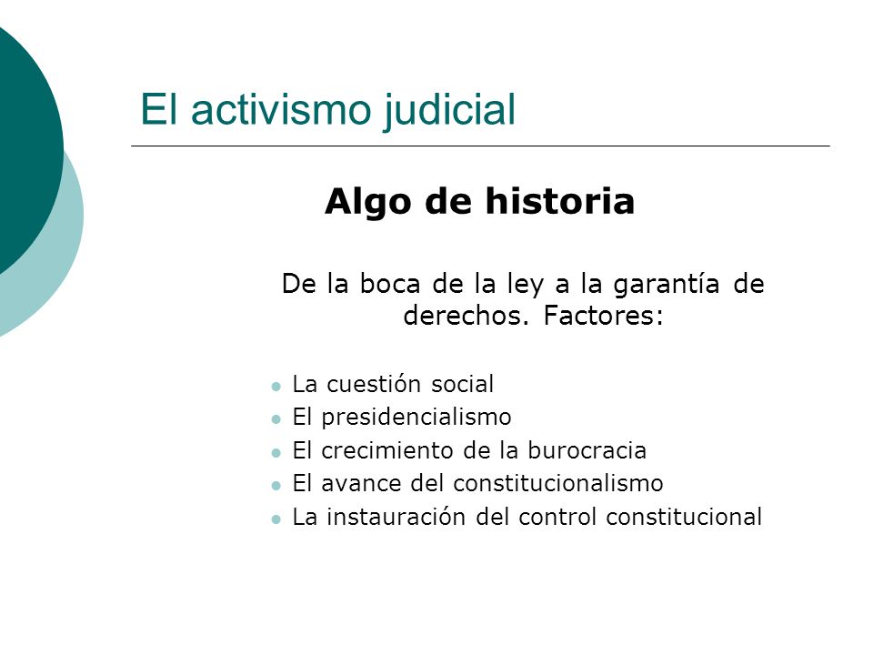 De la boca de la ley a la garantía de derechos. Factores: