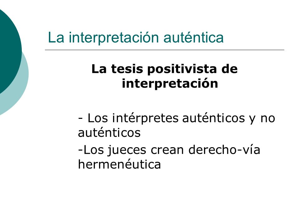 La interpretación auténtica