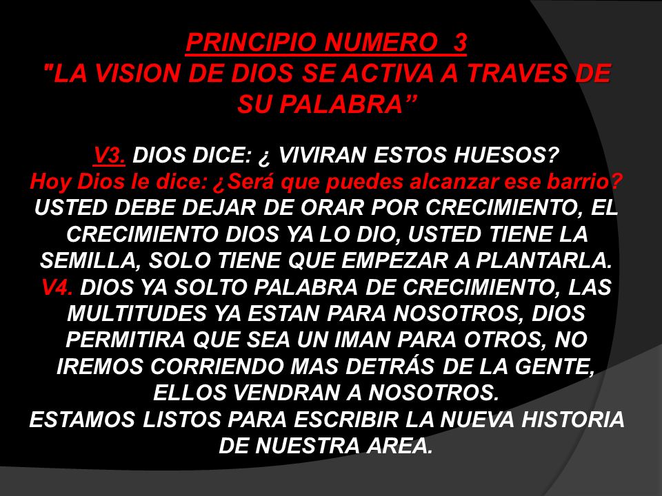 LA VISION DE DIOS SE ACTIVA A TRAVES DE SU PALABRA