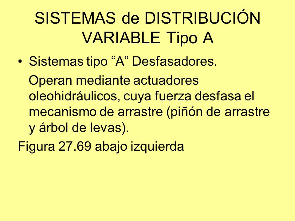 SISTEMAS de DISTRIBUCIÓN VARIABLE Tipo A