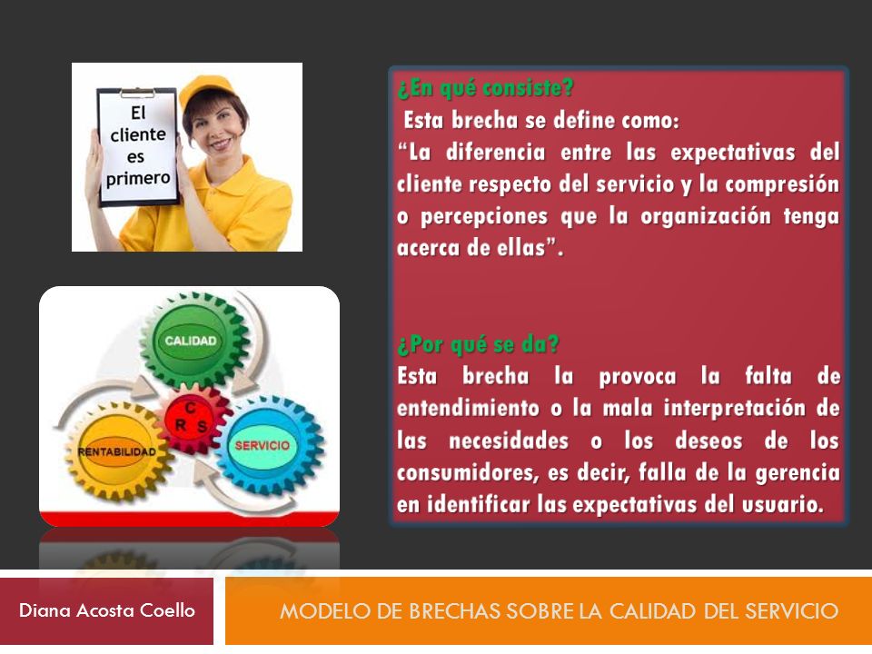 Modelo de brechas sobre la calidad del servicio - ppt descargar