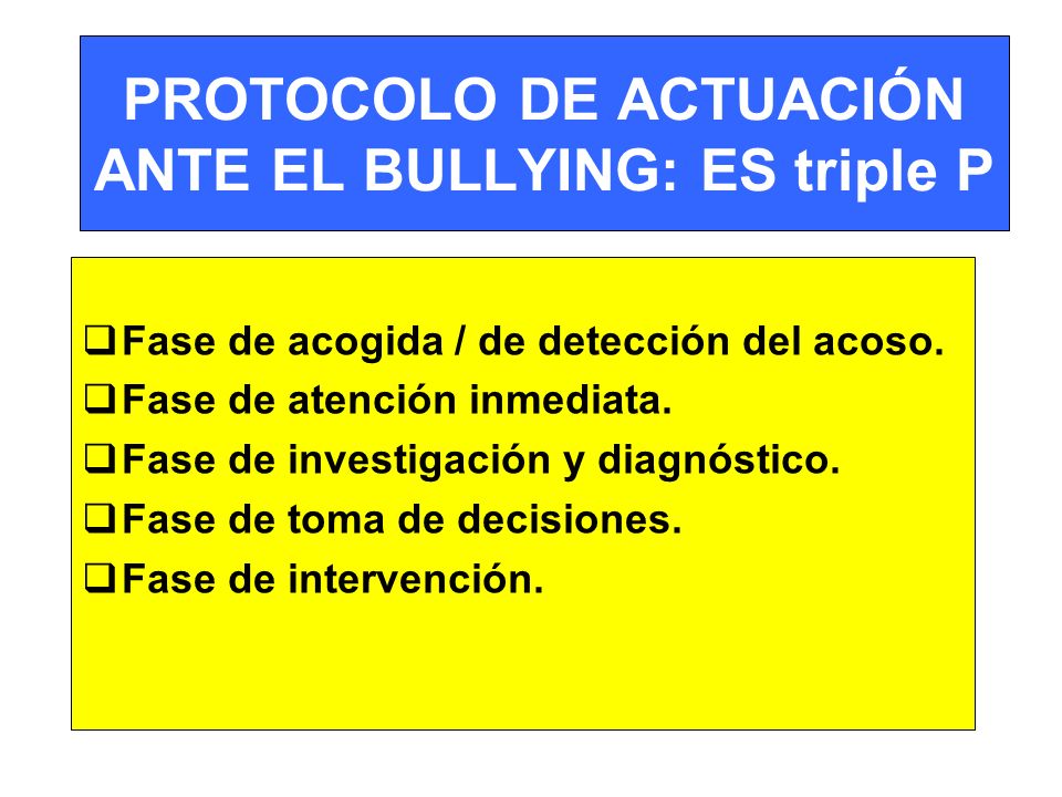 PROTOCOLO DE ACTUACIÓN ANTE EL BULLYING: ES triple P