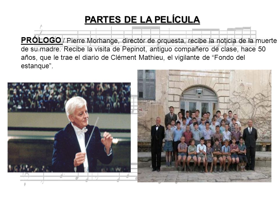 PARTES DE LA PELÍCULA PRÓLOGO / Pierre Morhange, director de orquesta, recibe la noticia de la muerte.