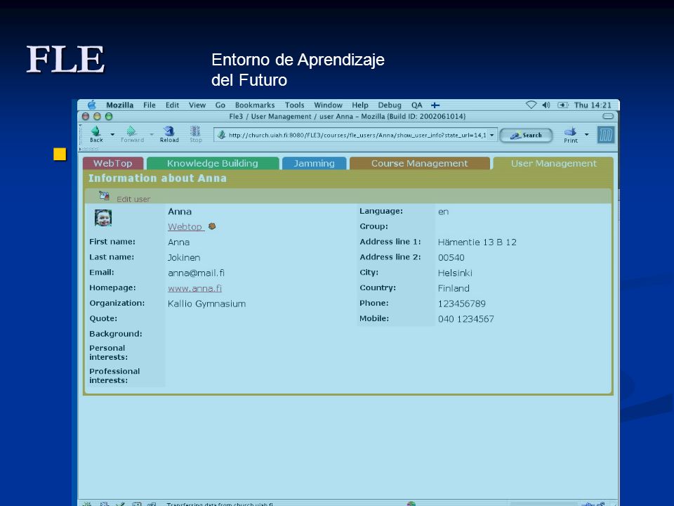 FLE Entorno de Aprendizaje del Futuro Colab. asíncrona Web (CSCL)