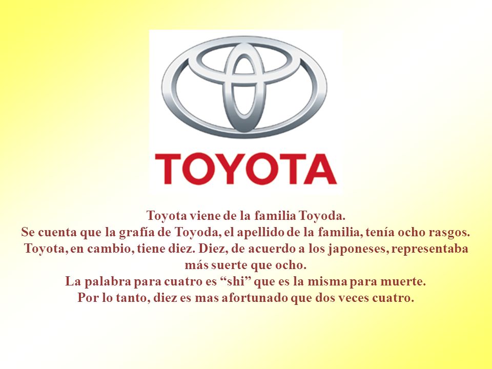 Toyota viene de la familia Toyoda.