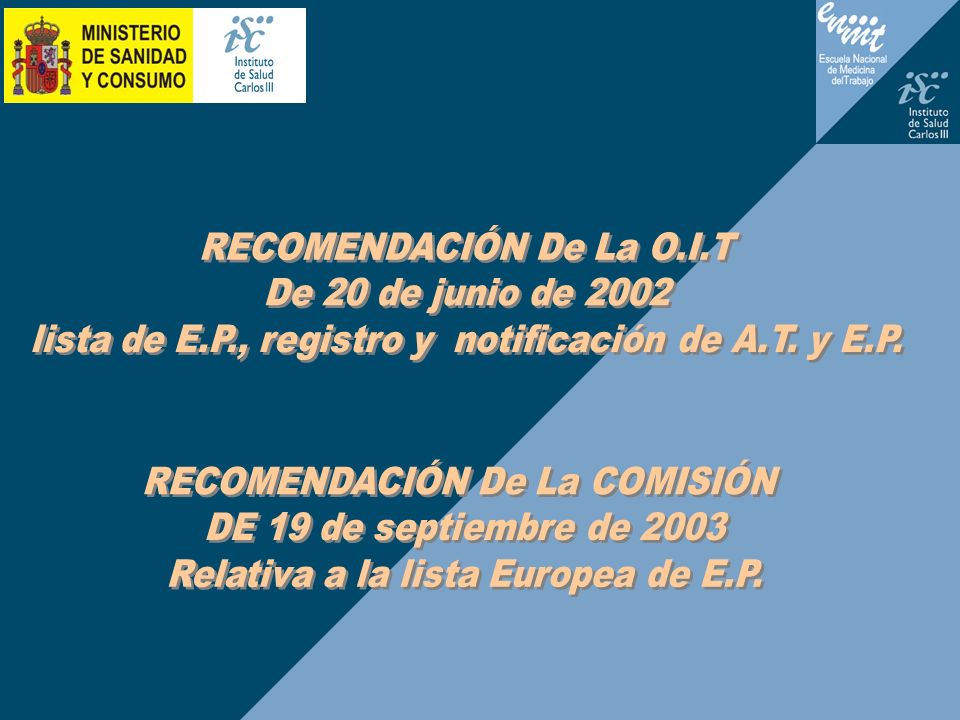 RECOMENDACIÓN De La O.I.T De 20 de junio de 2002