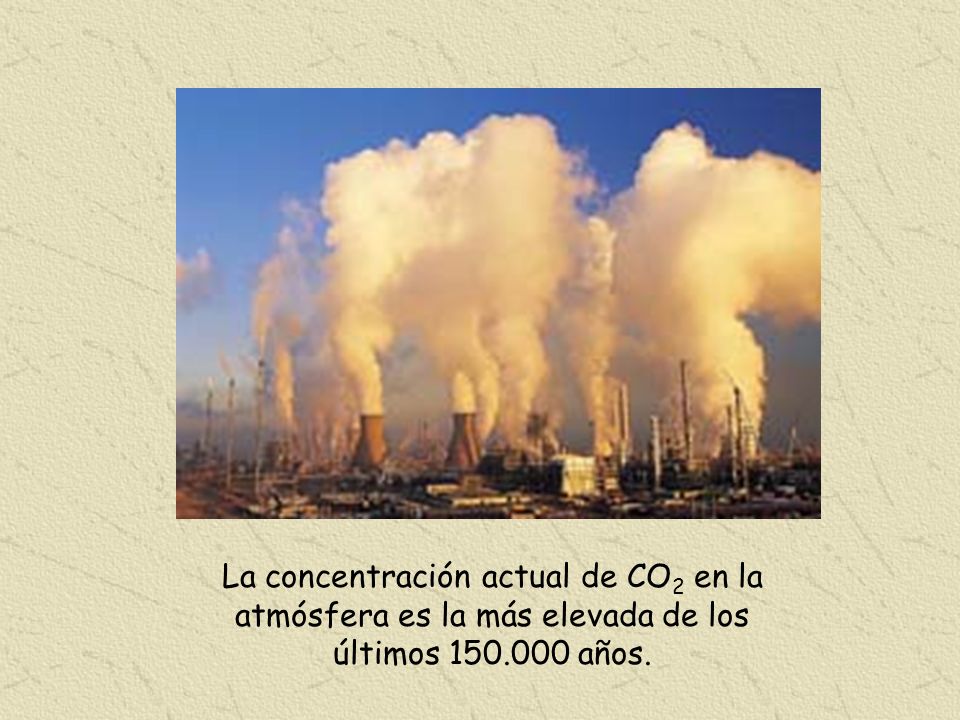 La concentración actual de CO2 en la atmósfera es la más elevada de los últimos años.