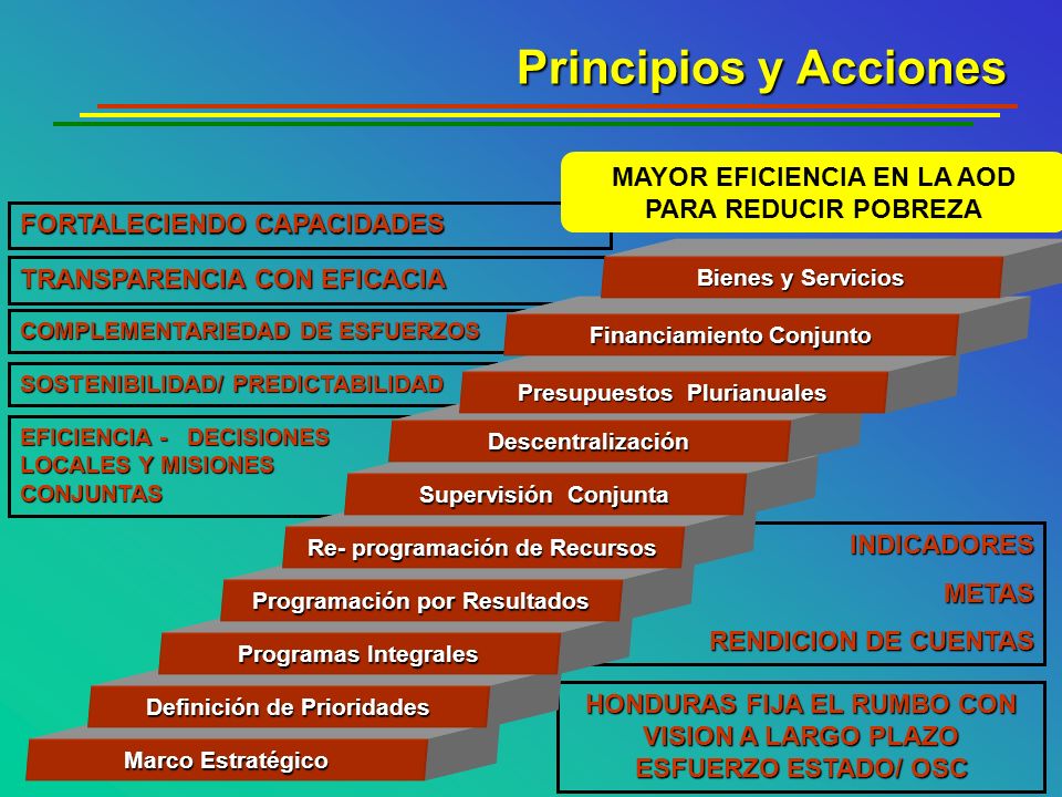 Principios y Acciones MAYOR EFICIENCIA EN LA AOD PARA REDUCIR POBREZA