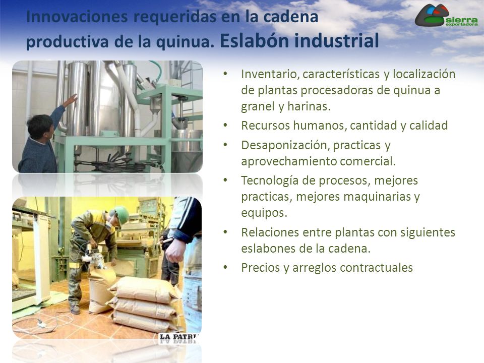 Innovaciones requeridas en la cadena productiva de la quinua