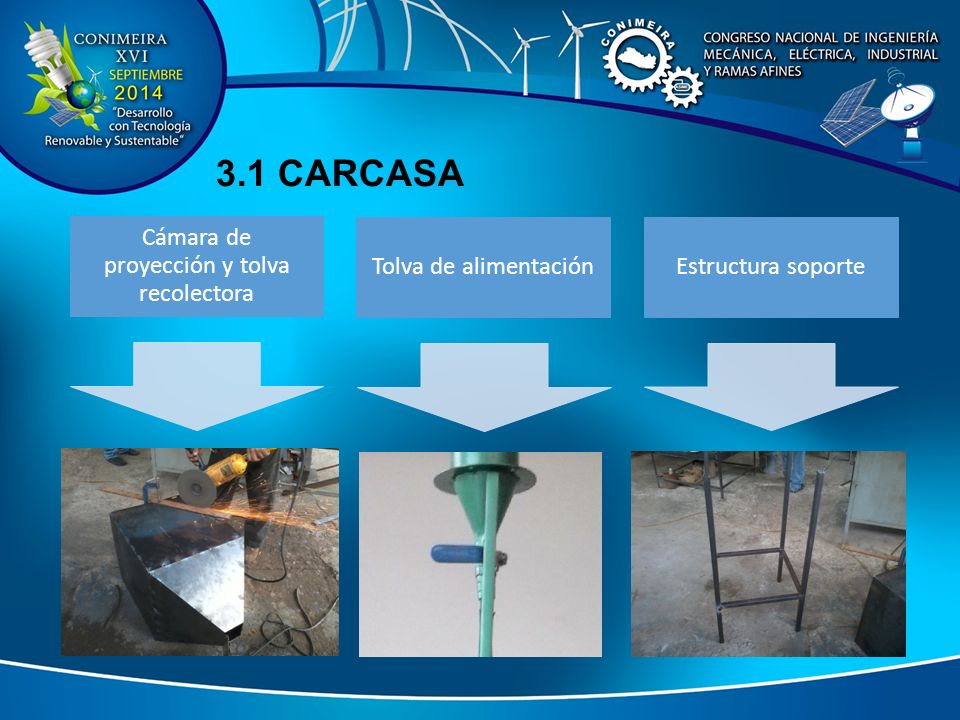 Cámara de proyección y tolva recolectora