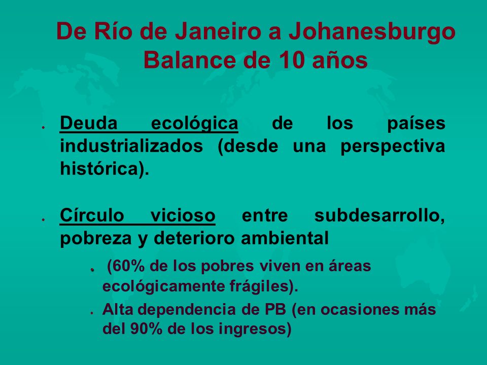 De Río de Janeiro a Johanesburgo Balance de 10 años