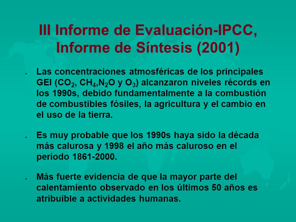 III Informe de Evaluación-IPCC, Informe de Síntesis (2001)