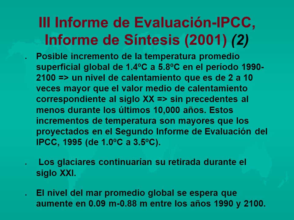 III Informe de Evaluación-IPCC, Informe de Síntesis (2001) (2)