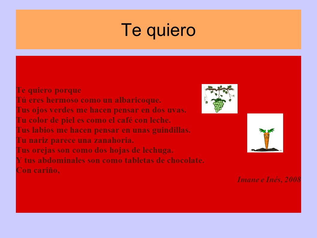 Te quiero Te quiero porque Tú eres hermoso como un albaricoque.