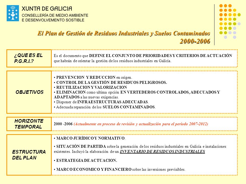El Plan de Gestión de Residuos Industriales y Suelos Contaminados