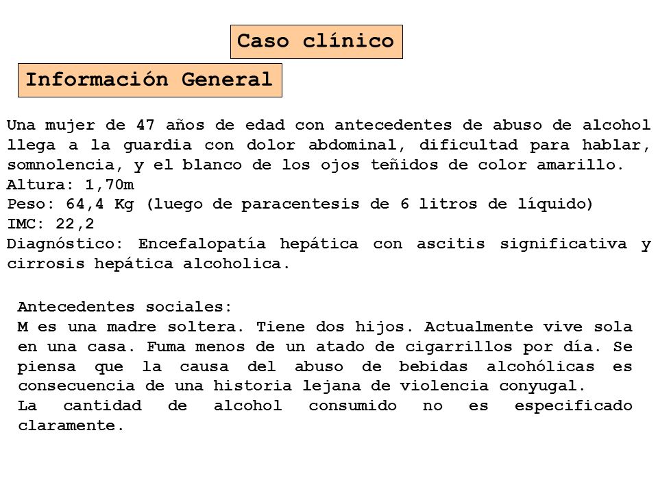 Caso clínico Información General