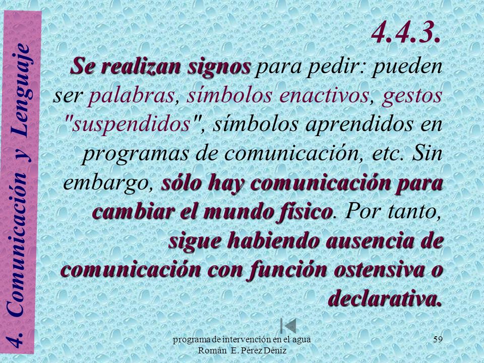 programa de intervención en el agua Román E. Pérez Déniz
