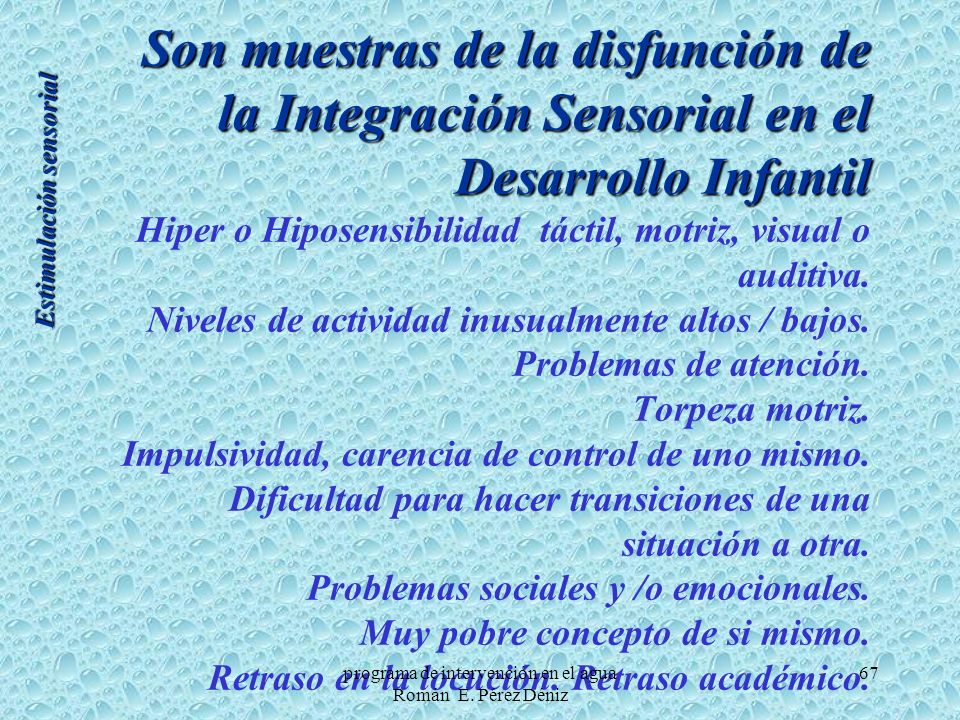 programa de intervención en el agua Román E. Pérez Déniz