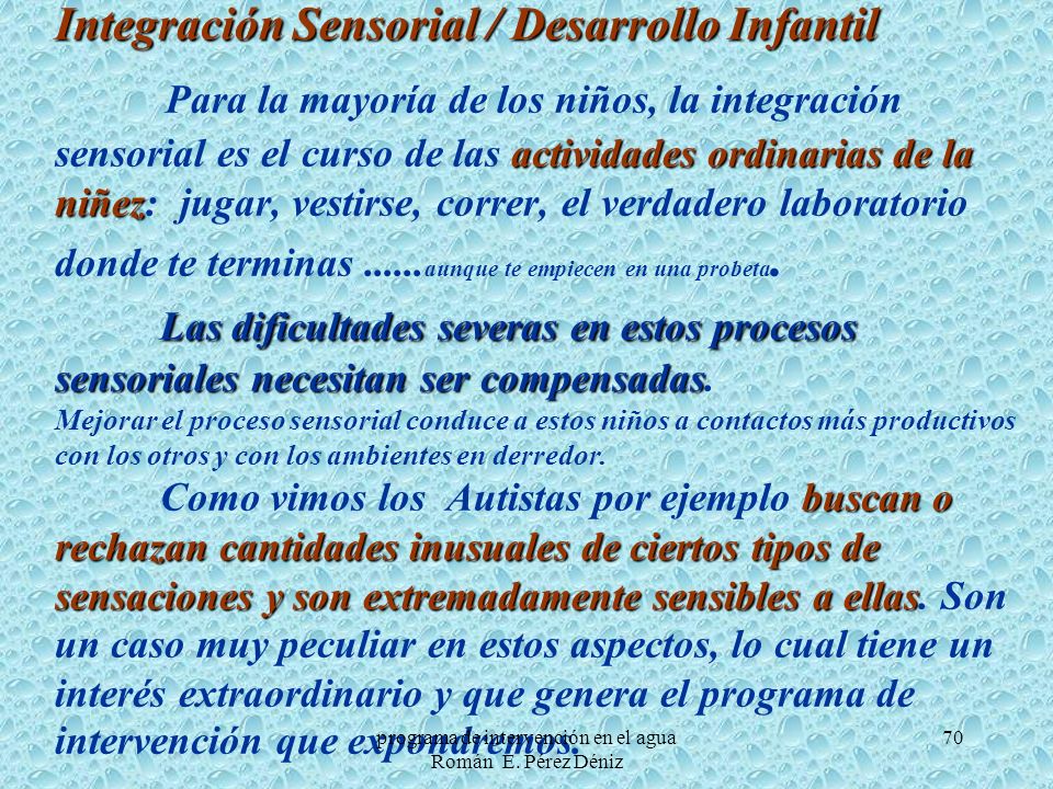 programa de intervención en el agua Román E. Pérez Déniz