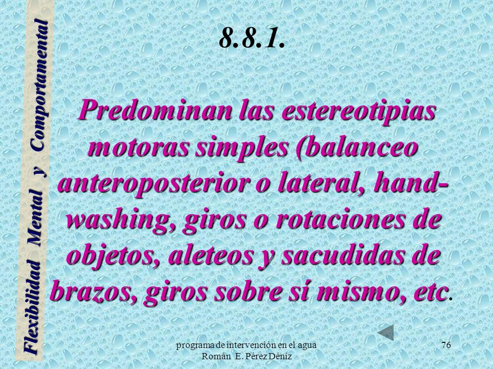 programa de intervención en el agua Román E. Pérez Déniz