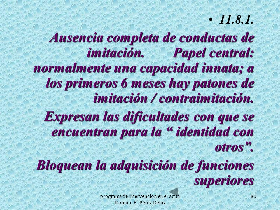 programa de intervención en el agua Román E. Pérez Déniz