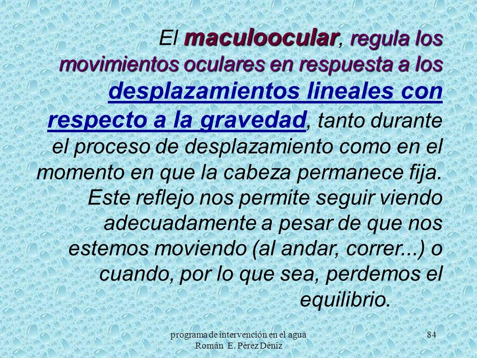 programa de intervención en el agua Román E. Pérez Déniz