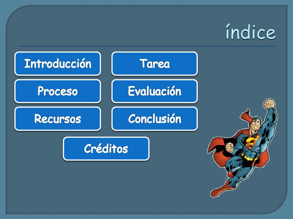 índice Introducción Tarea Proceso Evaluación Recursos Conclusión