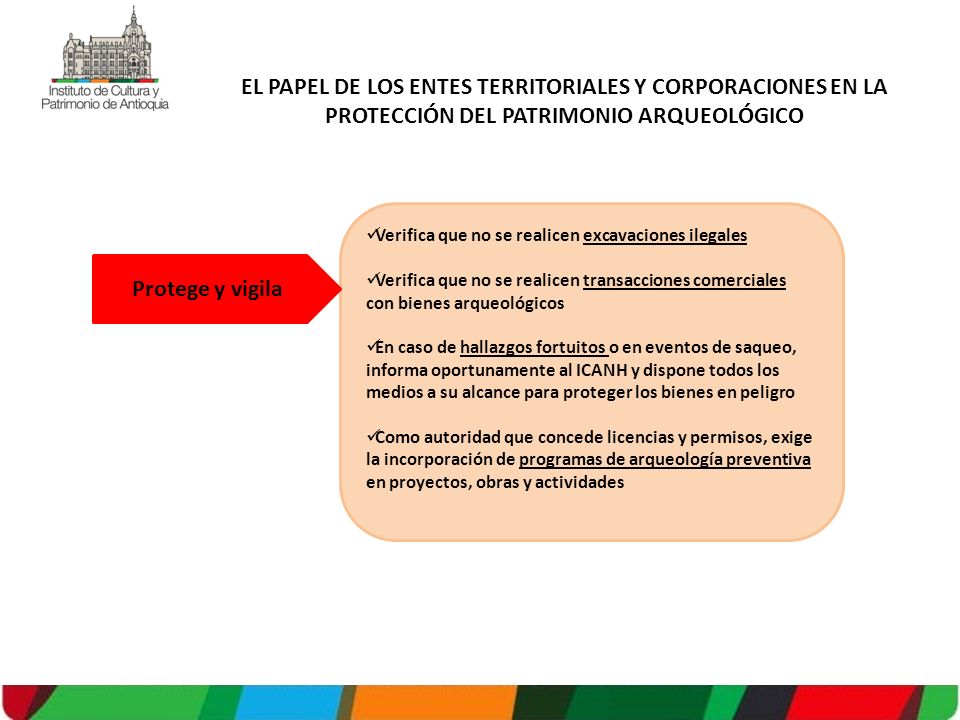 EL PAPEL DE LOS ENTES TERRITORIALES Y CORPORACIONES EN LA PROTECCIÓN DEL PATRIMONIO ARQUEOLÓGICO