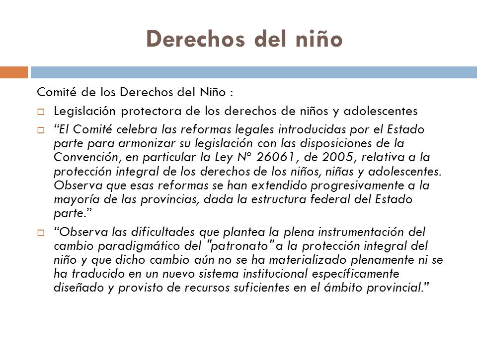 Derechos del niño Comité de los Derechos del Niño :