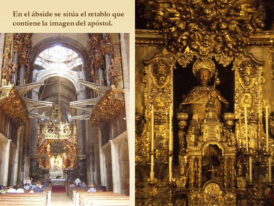 En el ábside se sitúa el retablo que contiene la imagen del apóstol.