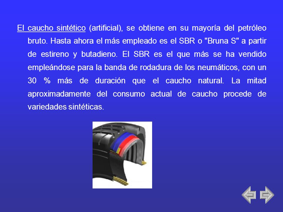 El caucho sintético (artificial), se obtiene en su mayoría del petróleo bruto.