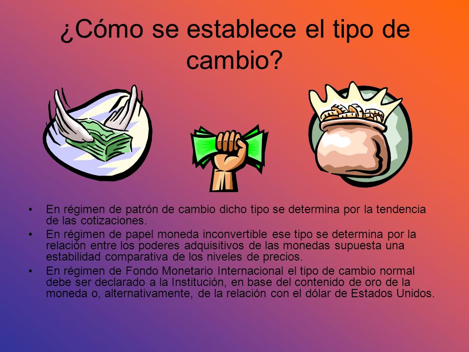 ¿Cómo se establece el tipo de cambio
