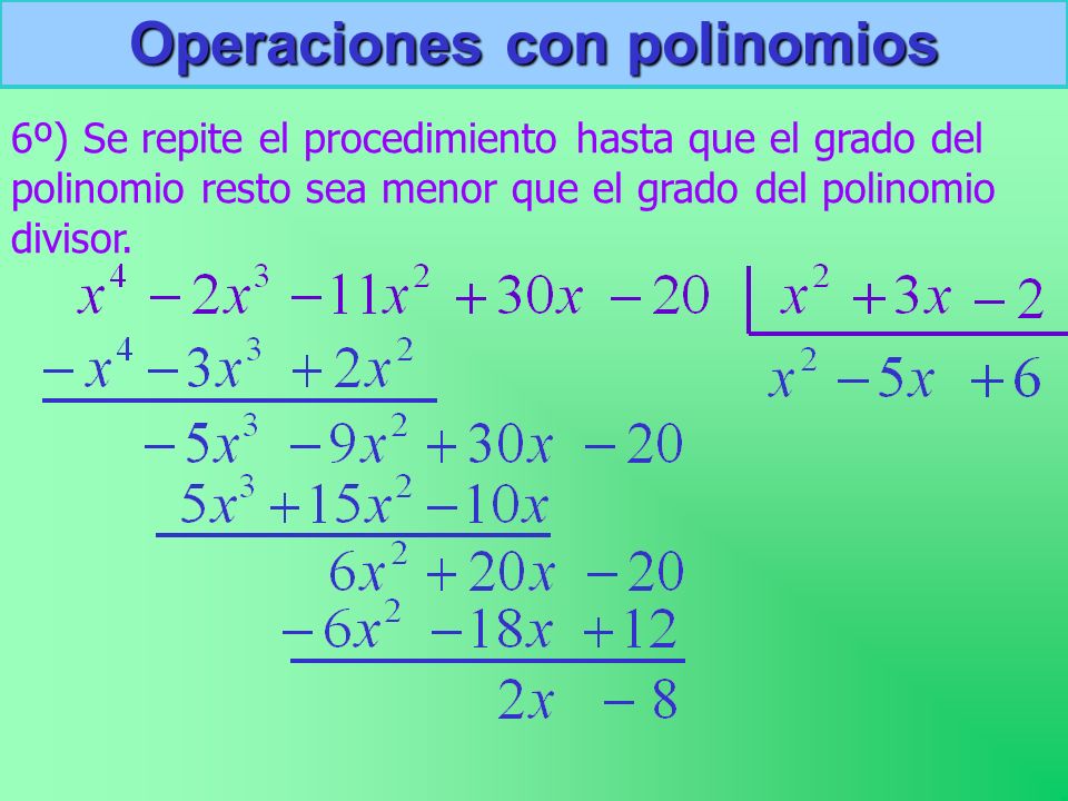 Operaciones con polinomios