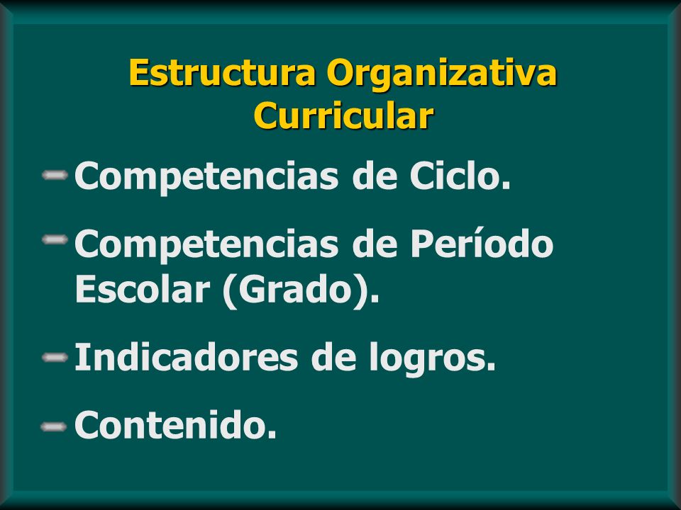 Estructura Organizativa Curricular