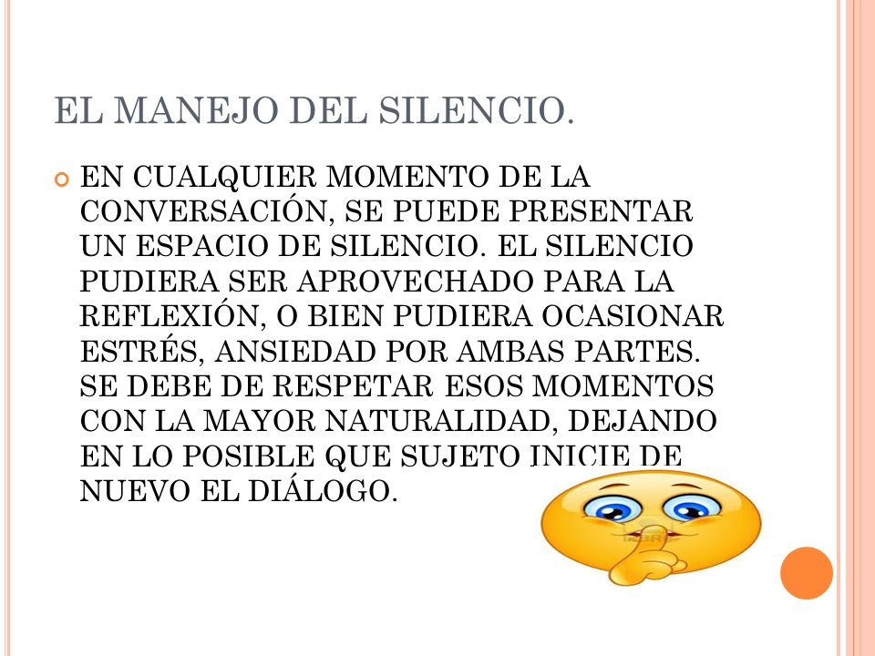 EL MANEJO DEL SILENCIO.