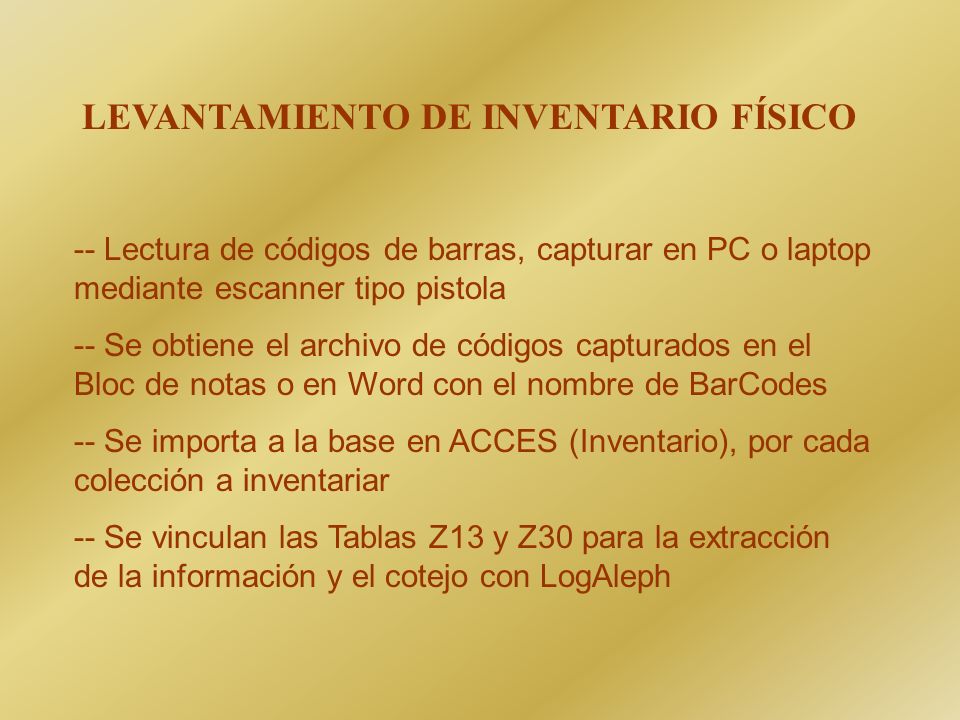 LEVANTAMIENTO DE INVENTARIO FÍSICO