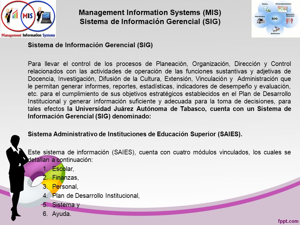 Management Information Systems (MIS) Sistema de Información Gerencial (SIG)