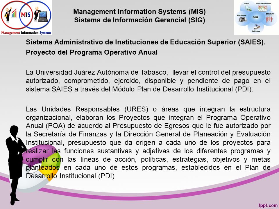 Management Information Systems (MIS) Sistema de Información Gerencial (SIG)