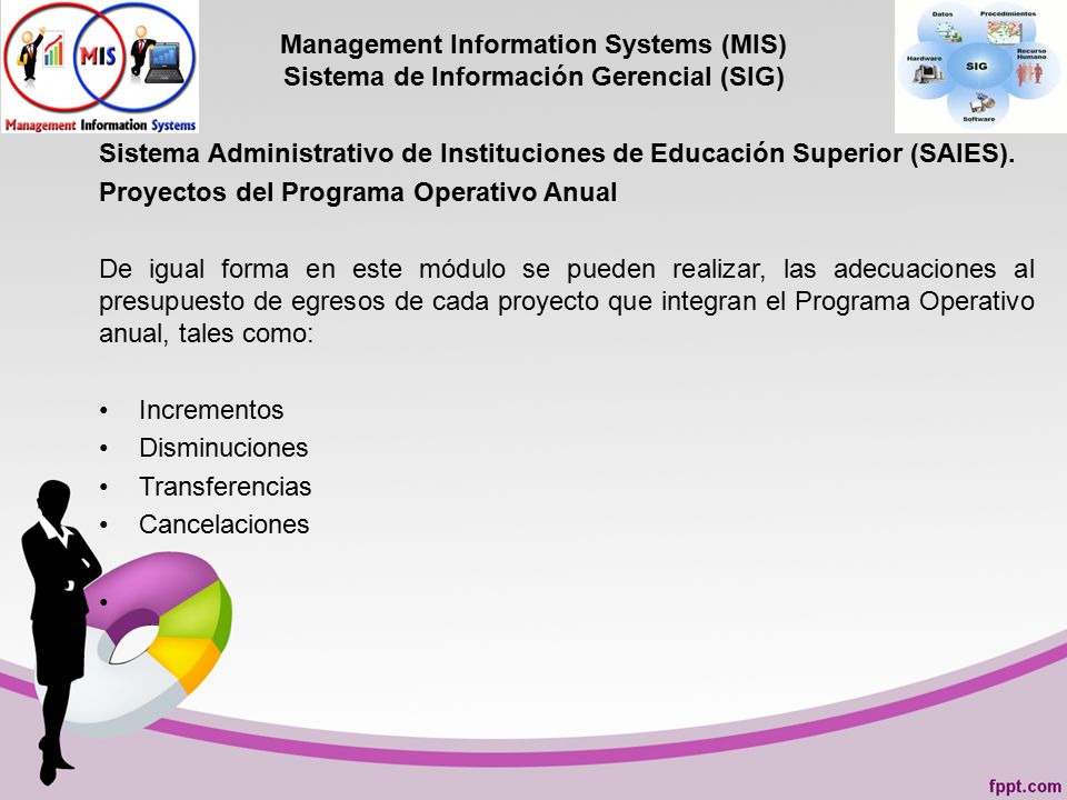 Management Information Systems (MIS) Sistema de Información Gerencial (SIG)