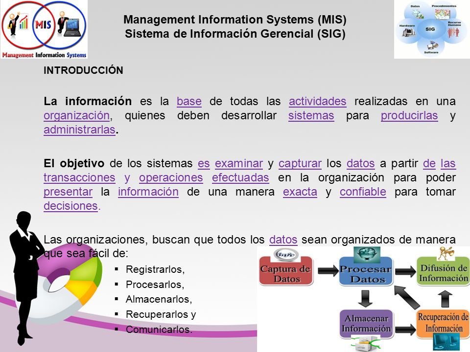 Management Information Systems (MIS) Sistema de Información Gerencial (SIG)