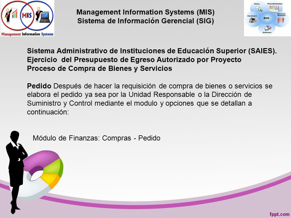 Management Information Systems (MIS) Sistema de Información Gerencial (SIG)