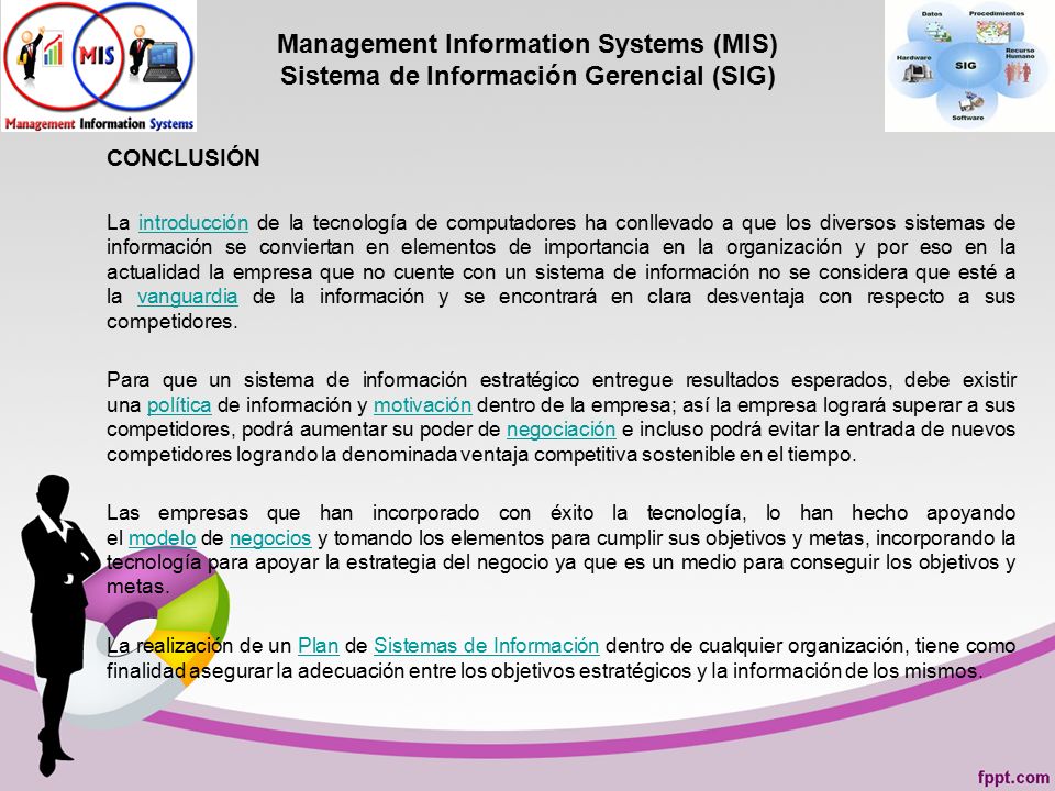 Management Information Systems (MIS) Sistema de Información Gerencial (SIG)